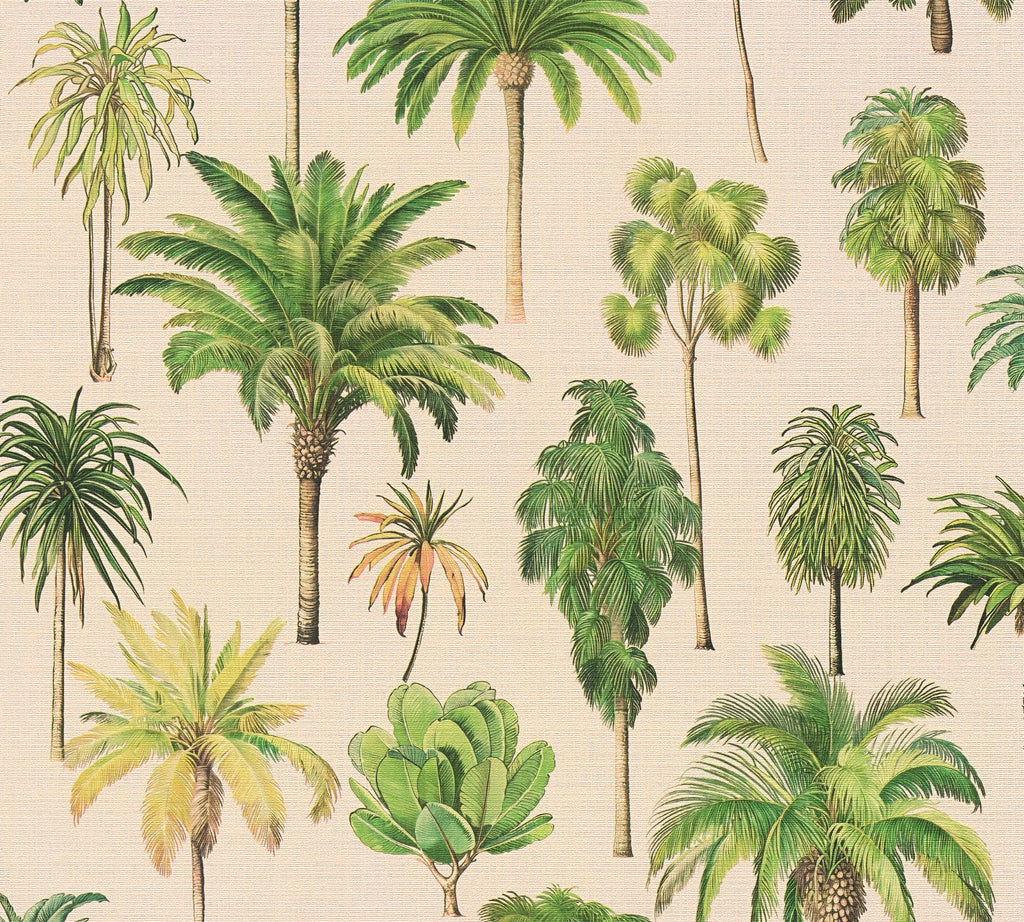 High-Quality Non-Woven Wallpaper Beige Floral