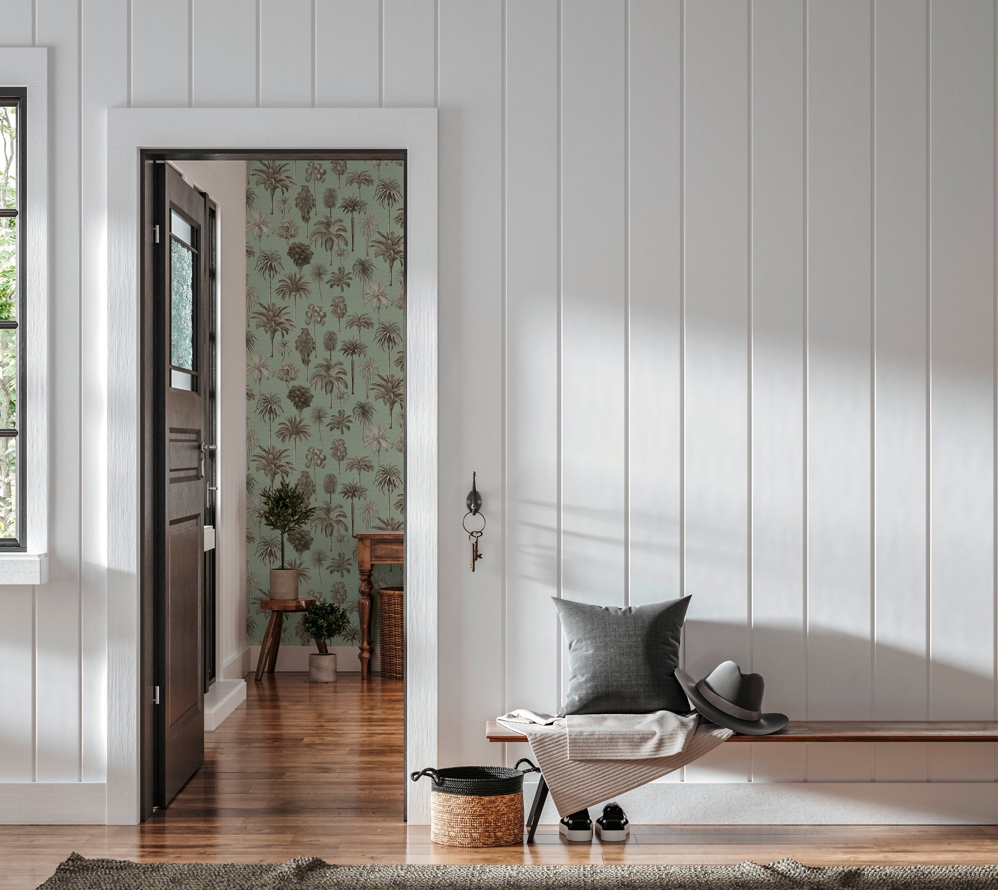 High-Quality Non-Woven Wallpaper Brown Floral