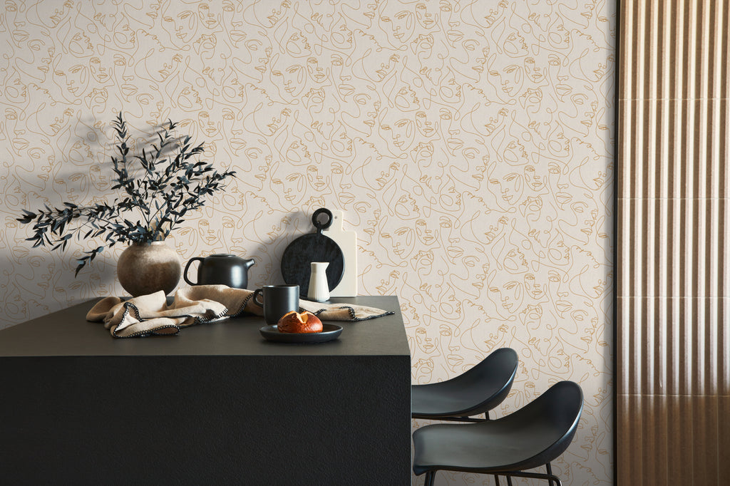 High-Quality Non-Woven Wallpaper White Modern