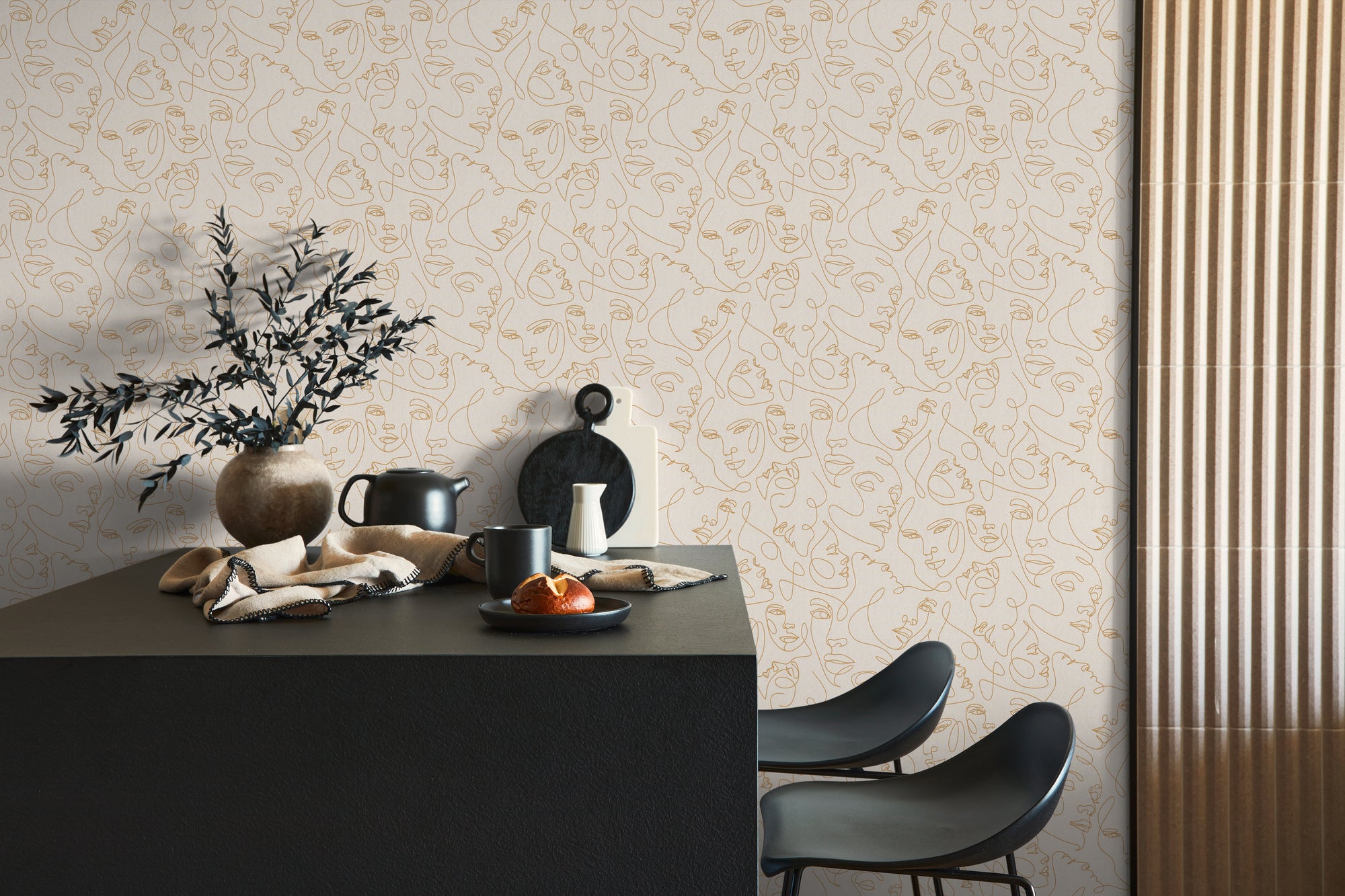 High-Quality Non-Woven Wallpaper White Modern