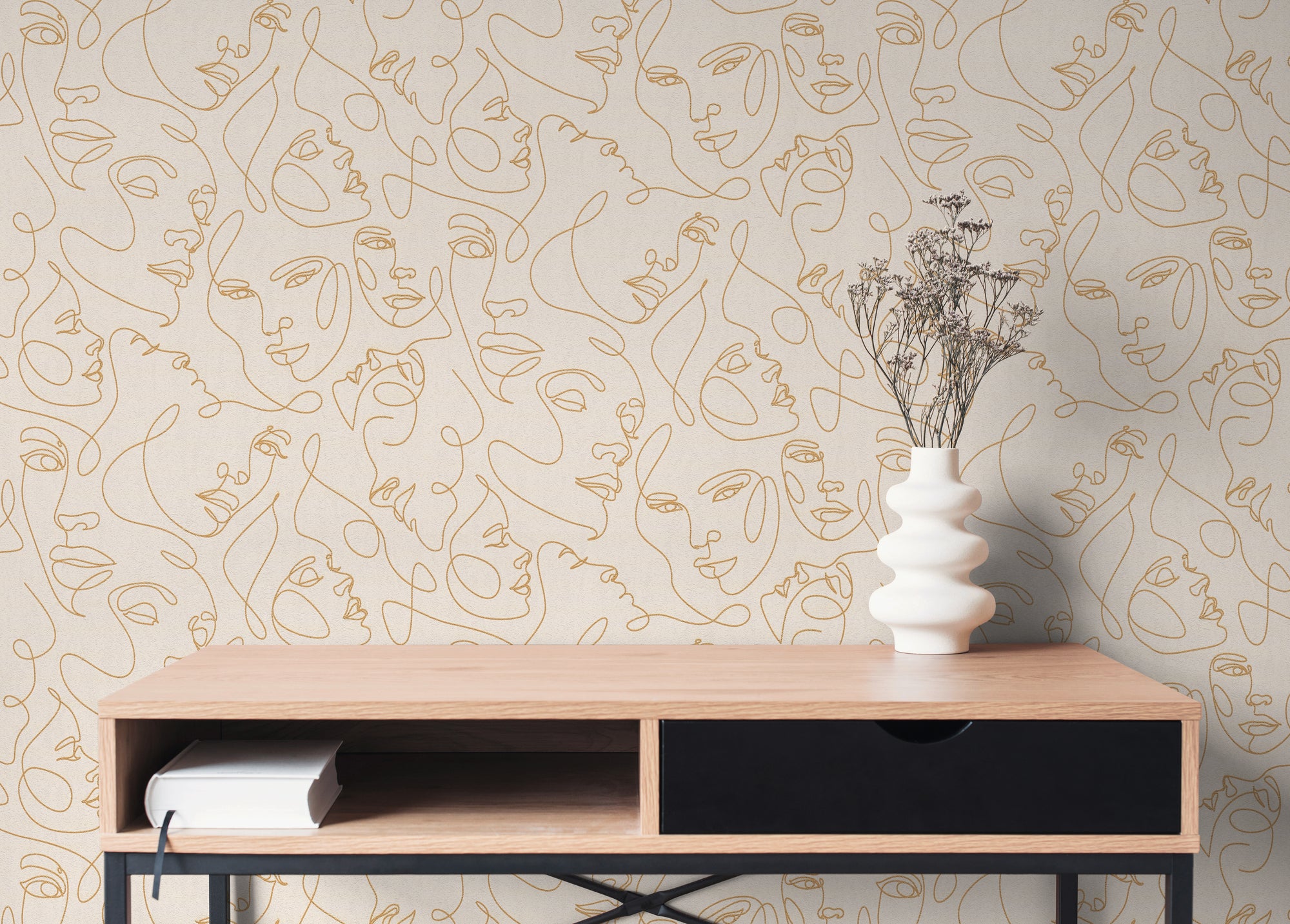 High-Quality Non-Woven Wallpaper White Modern