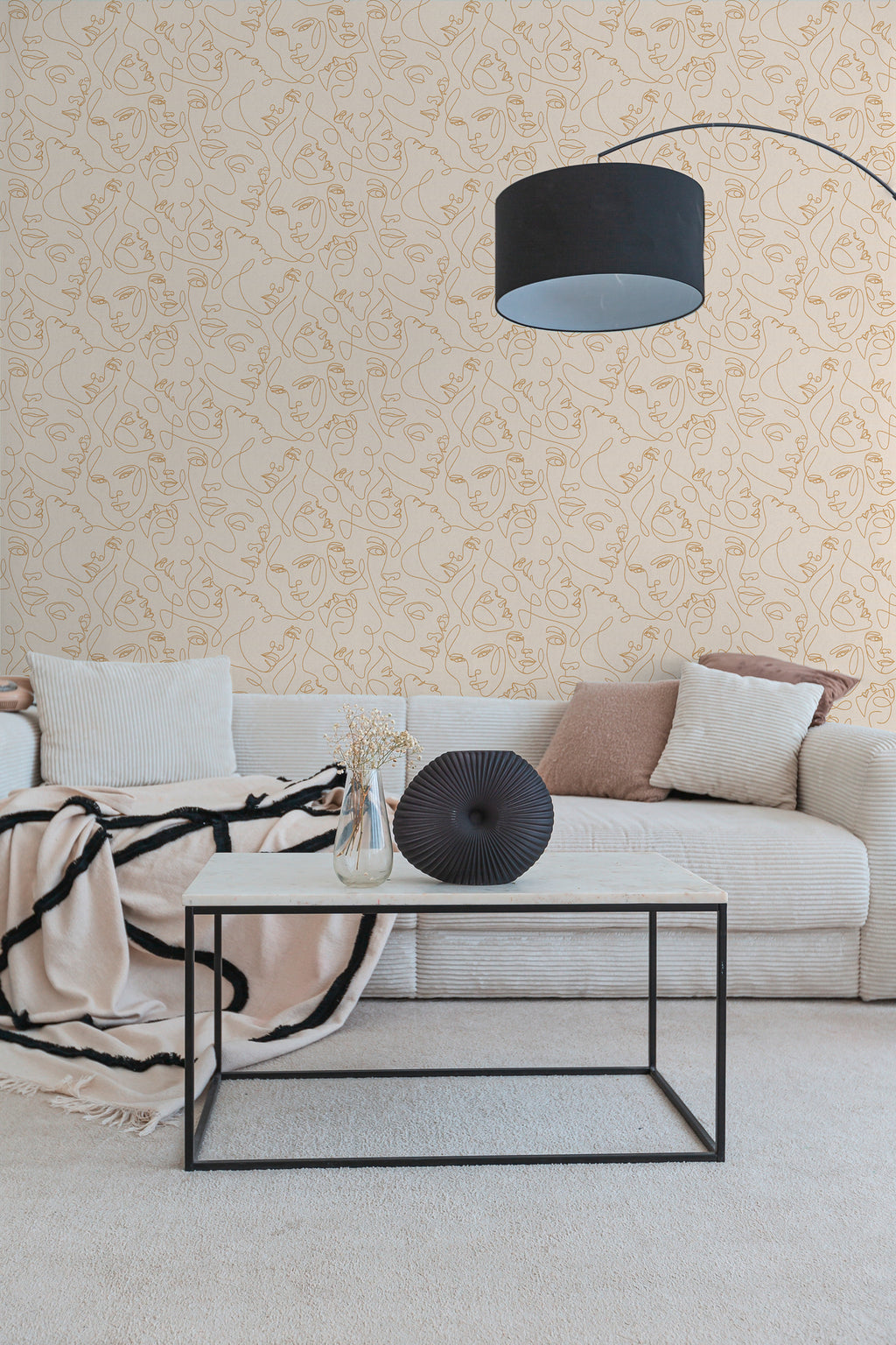High-Quality Non-Woven Wallpaper White Modern