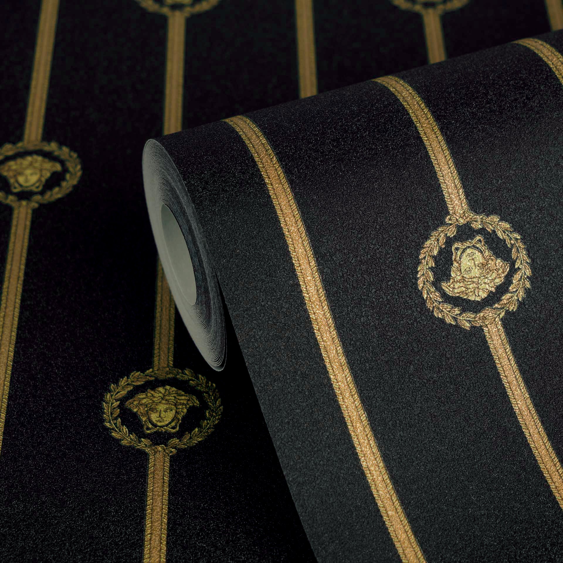 Versace 6-Vliestapete Vinyltapete Schwarz Streifentapete