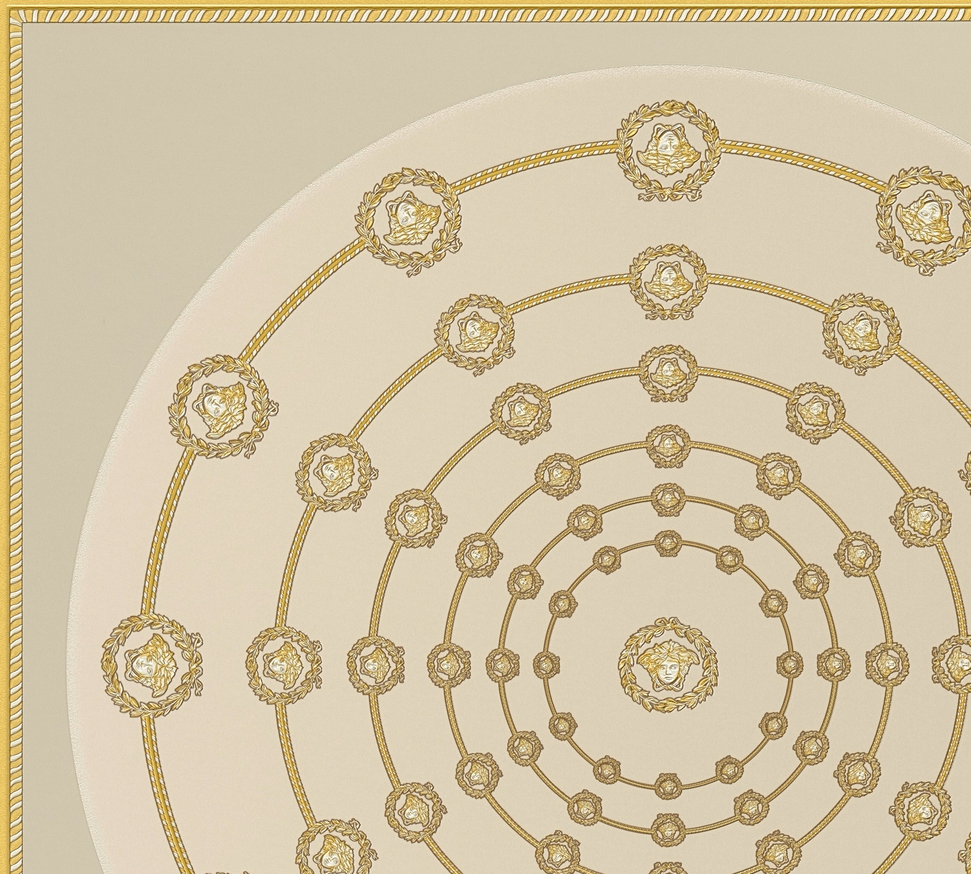 Versace 6-Vliestapete Vinyltapete Beige Medusakopf