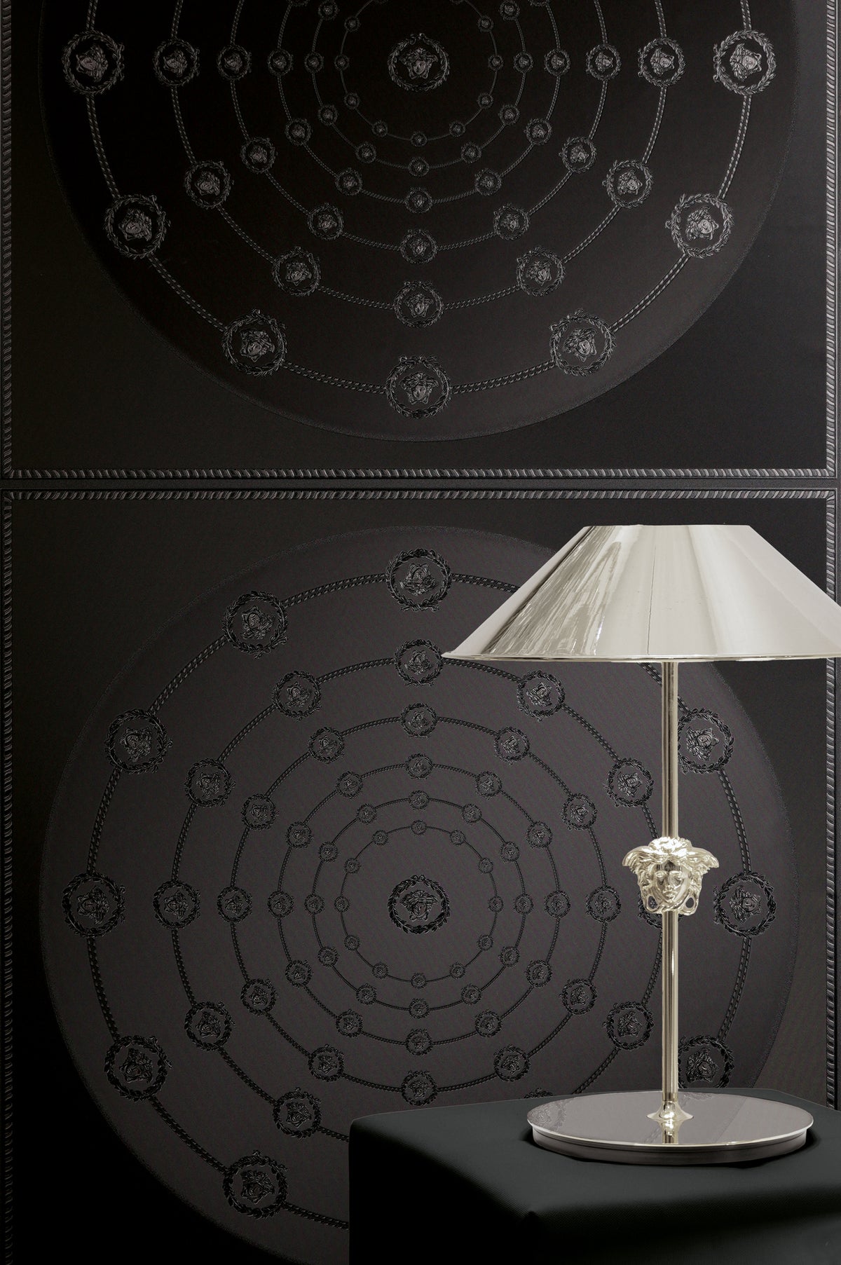 Versace 6-Vliestapete Vinyltapete Schwarz Medusakopf