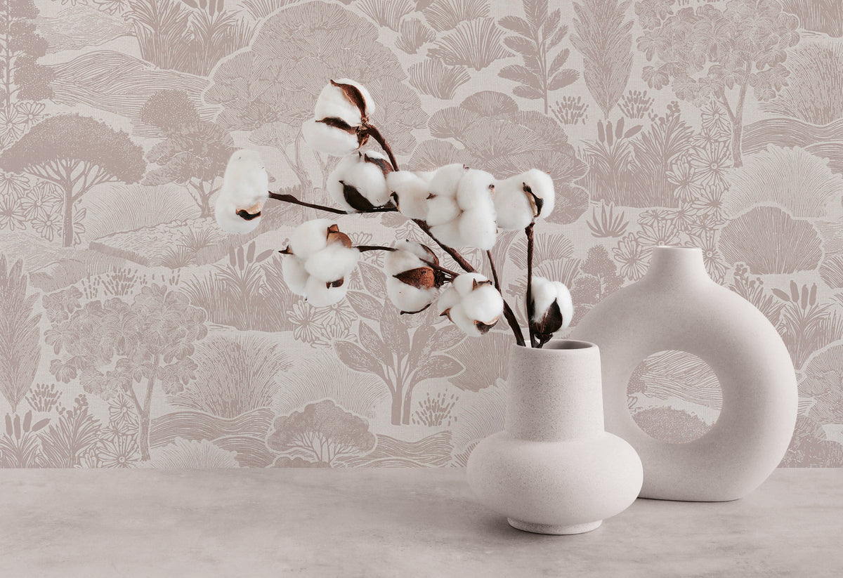 High-Quality Non-Woven Wallpaper Grey Nature