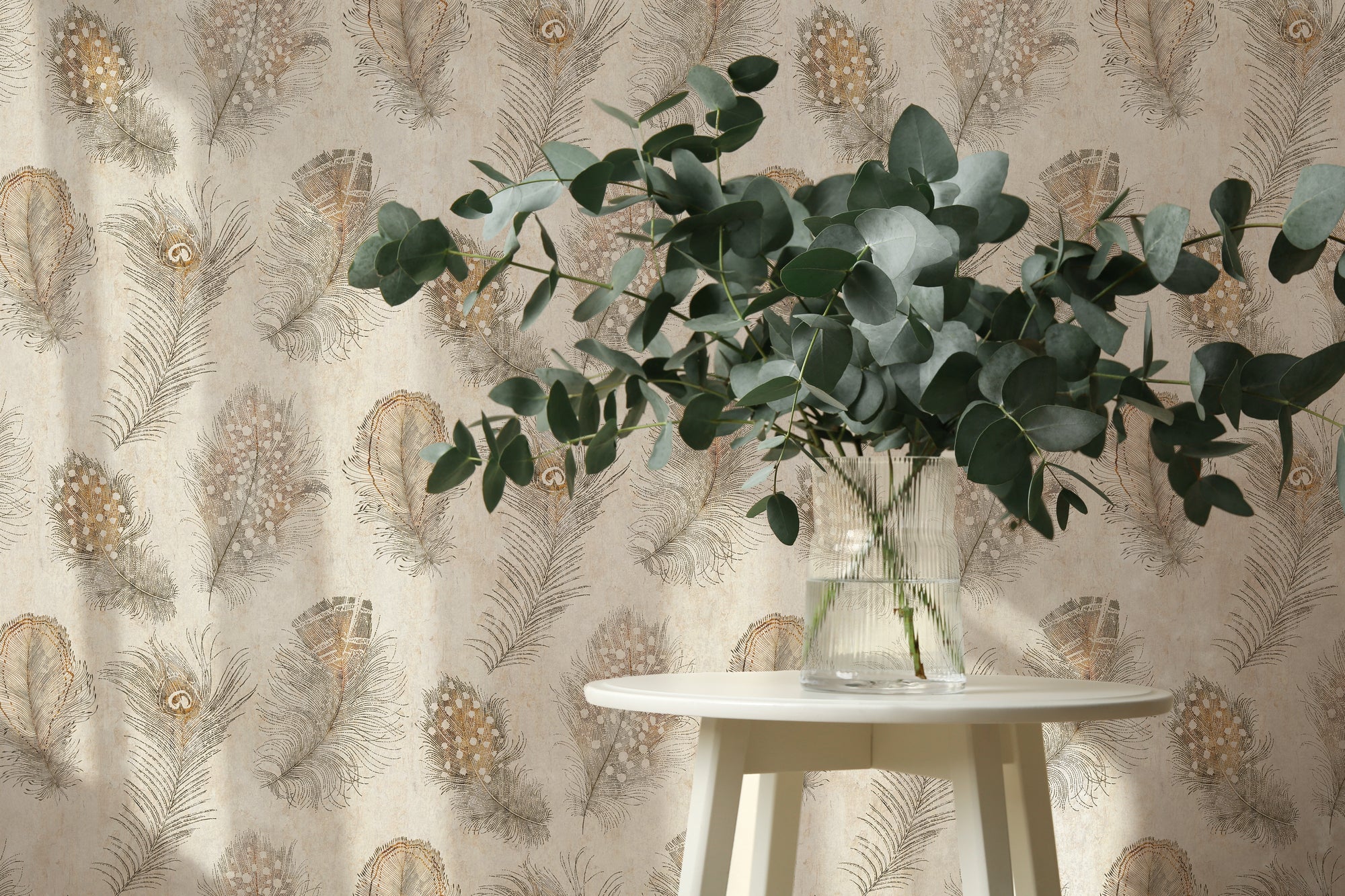 Premium Non-Woven Wallpaper Beige Asian