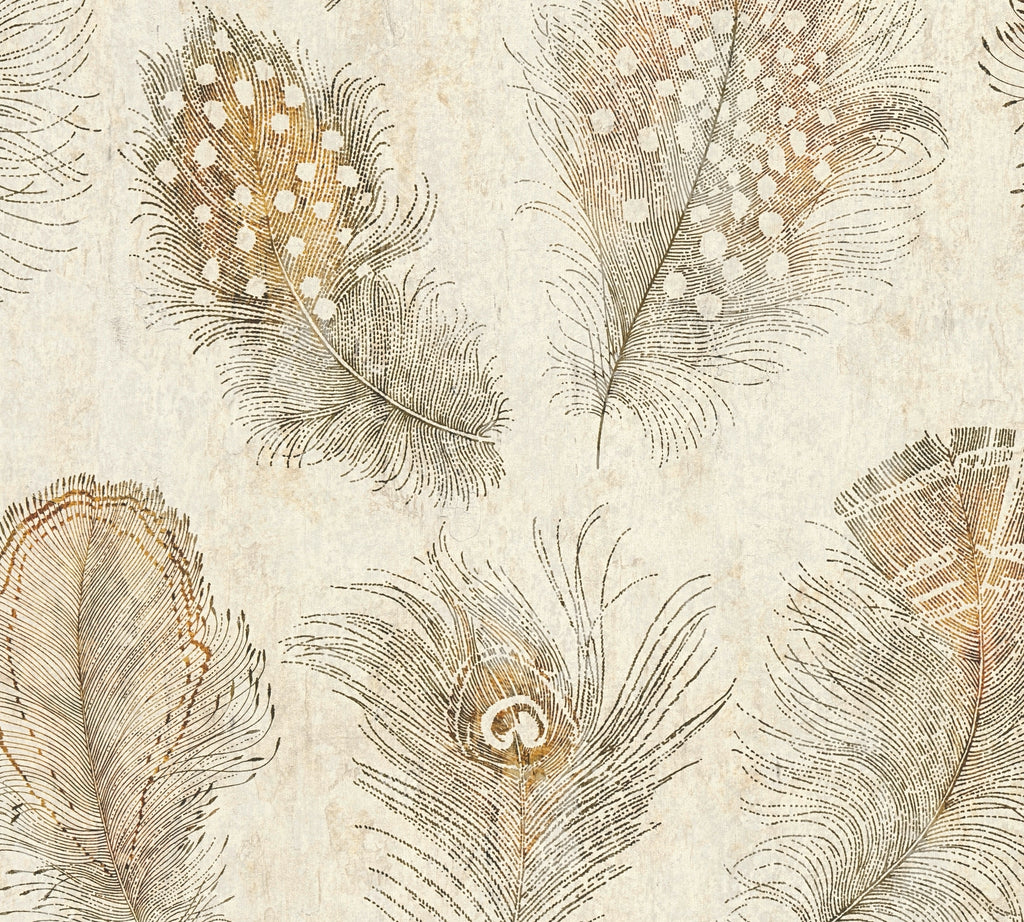 Premium Non-Woven Wallpaper Beige Asian