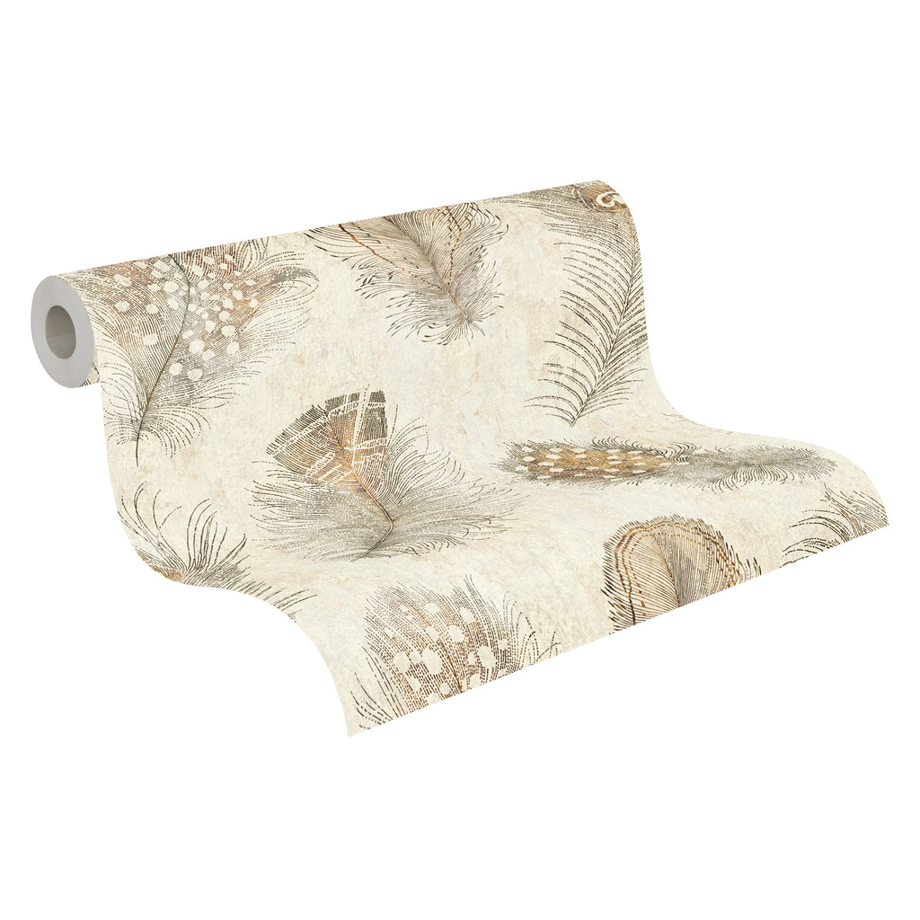Premium Non-Woven Wallpaper Beige Asian