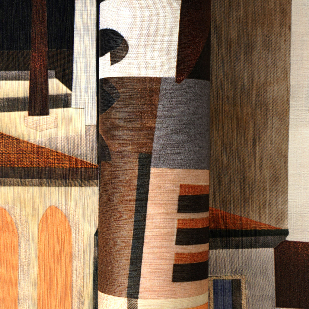 High-Quality Non-Woven Wallpaper White Geometric