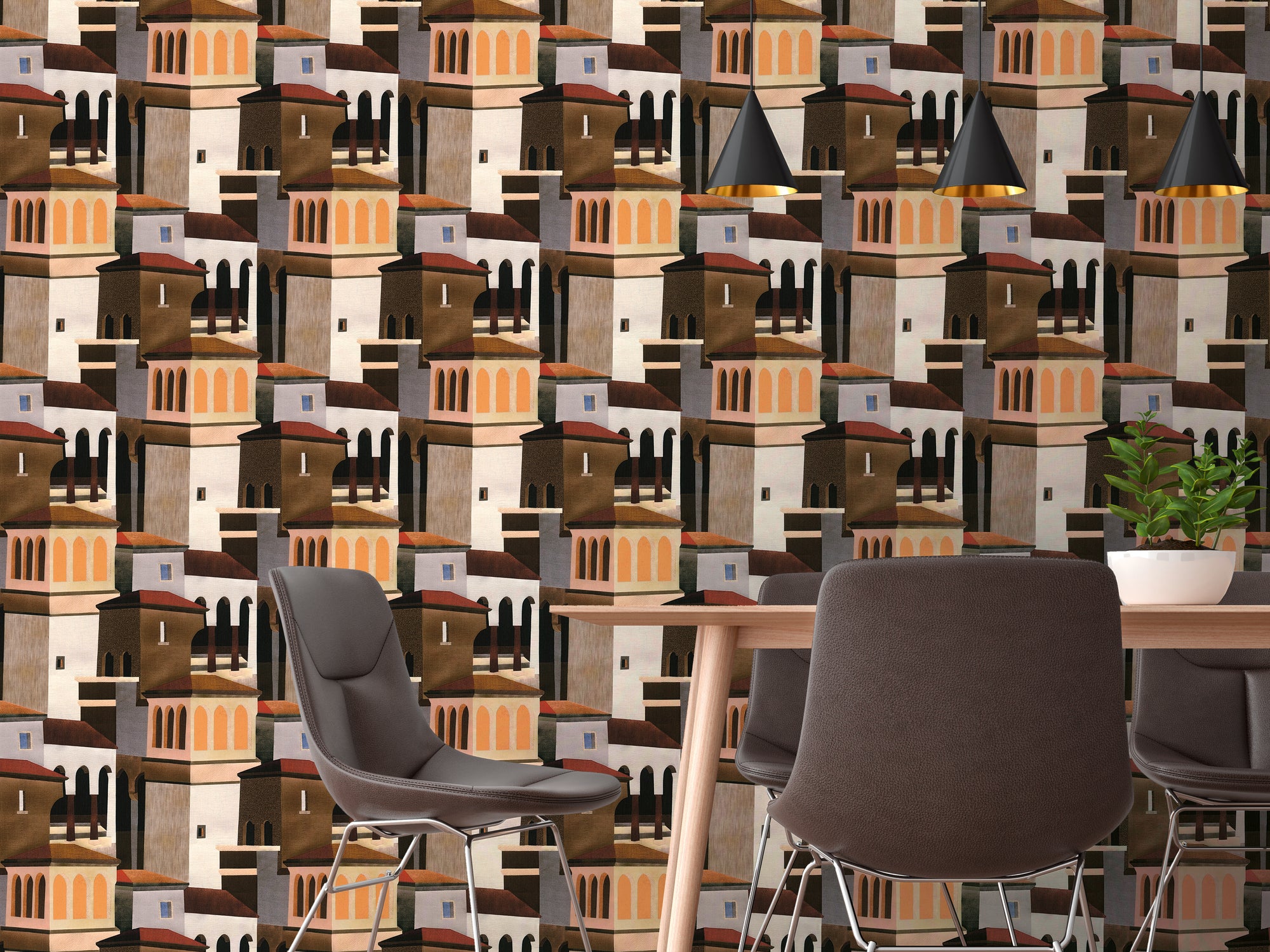 High-Quality Non-Woven Wallpaper White Geometric