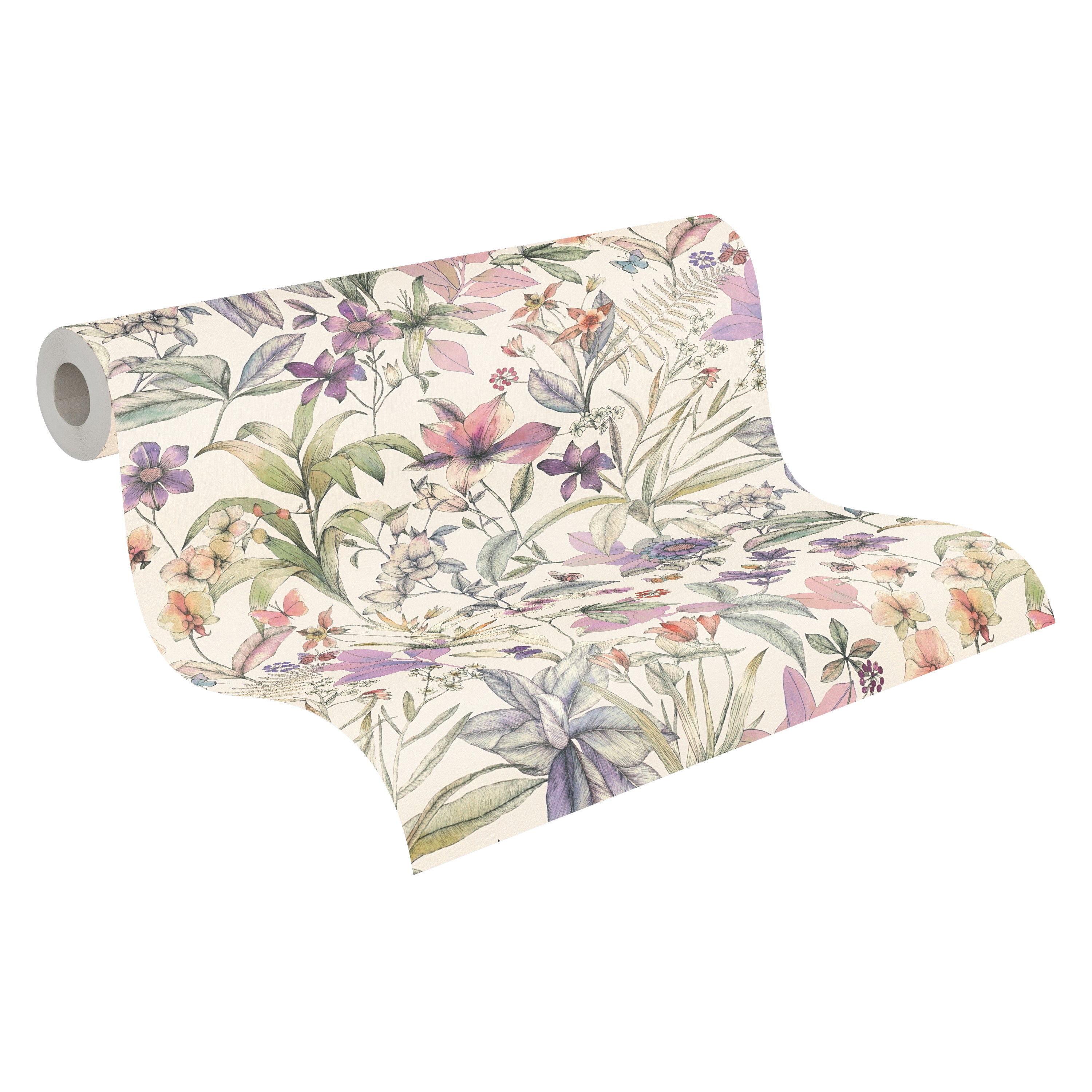 High-Quality Non-Woven Wallpaper White Floral