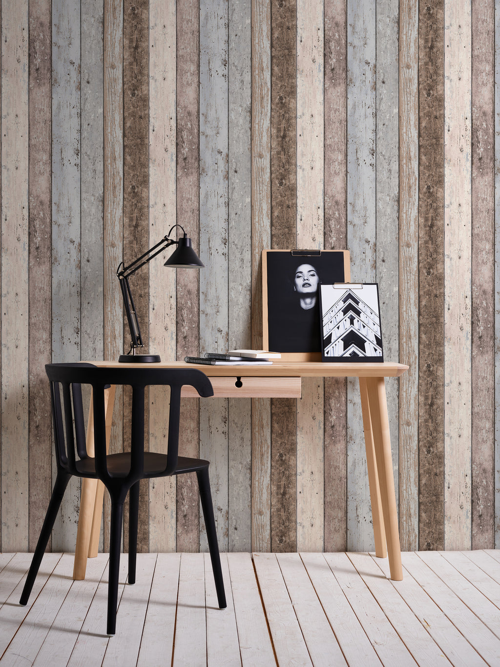 Hochwertige Vliestapete Braun Holzoptik