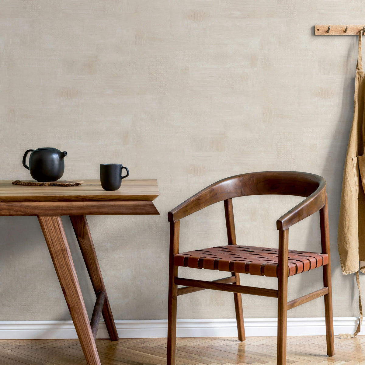 Vliestapete grau, beige einfarbig