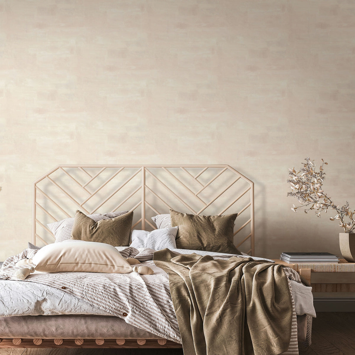 Vliestapete beige einfarbig