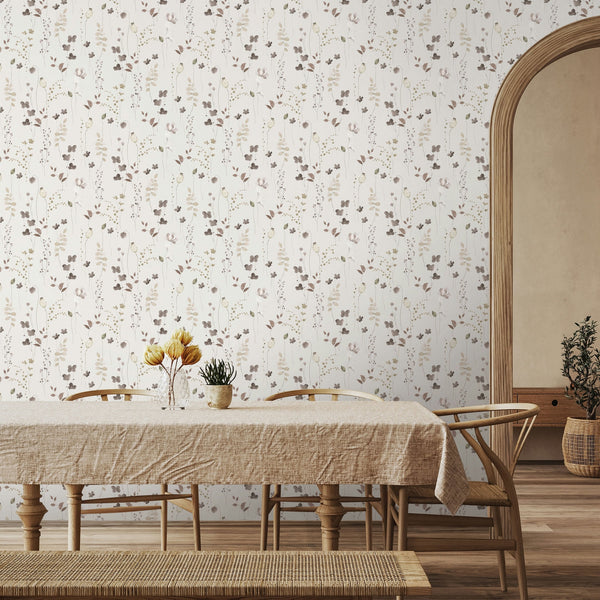 Vliestapete beige pflanzen