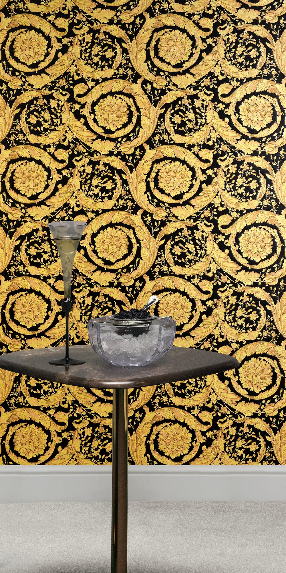 Versace 6-Vliestapete Vinyltapete Schwarz Floral