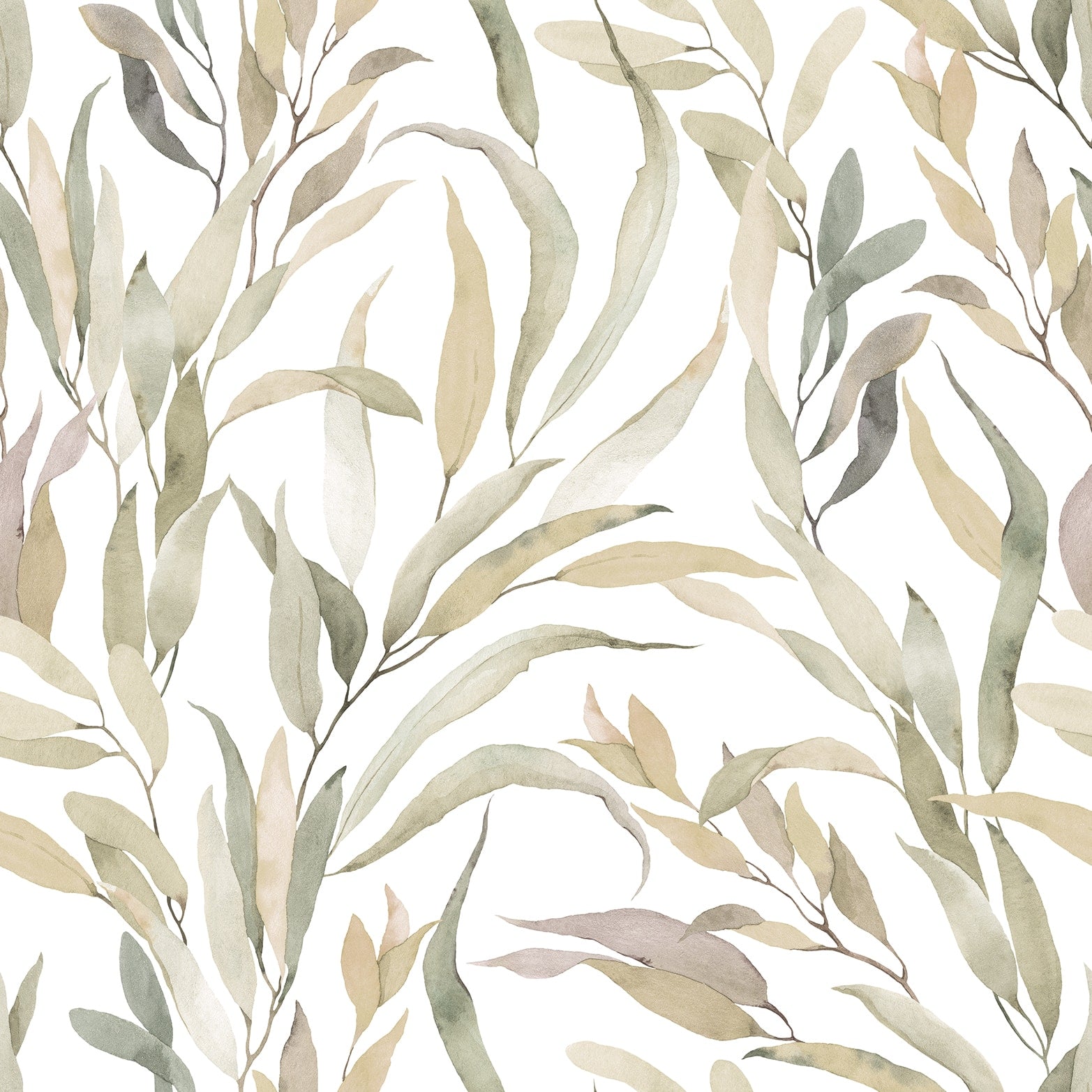Vliestapete weiß, grau, beige pflanzen
