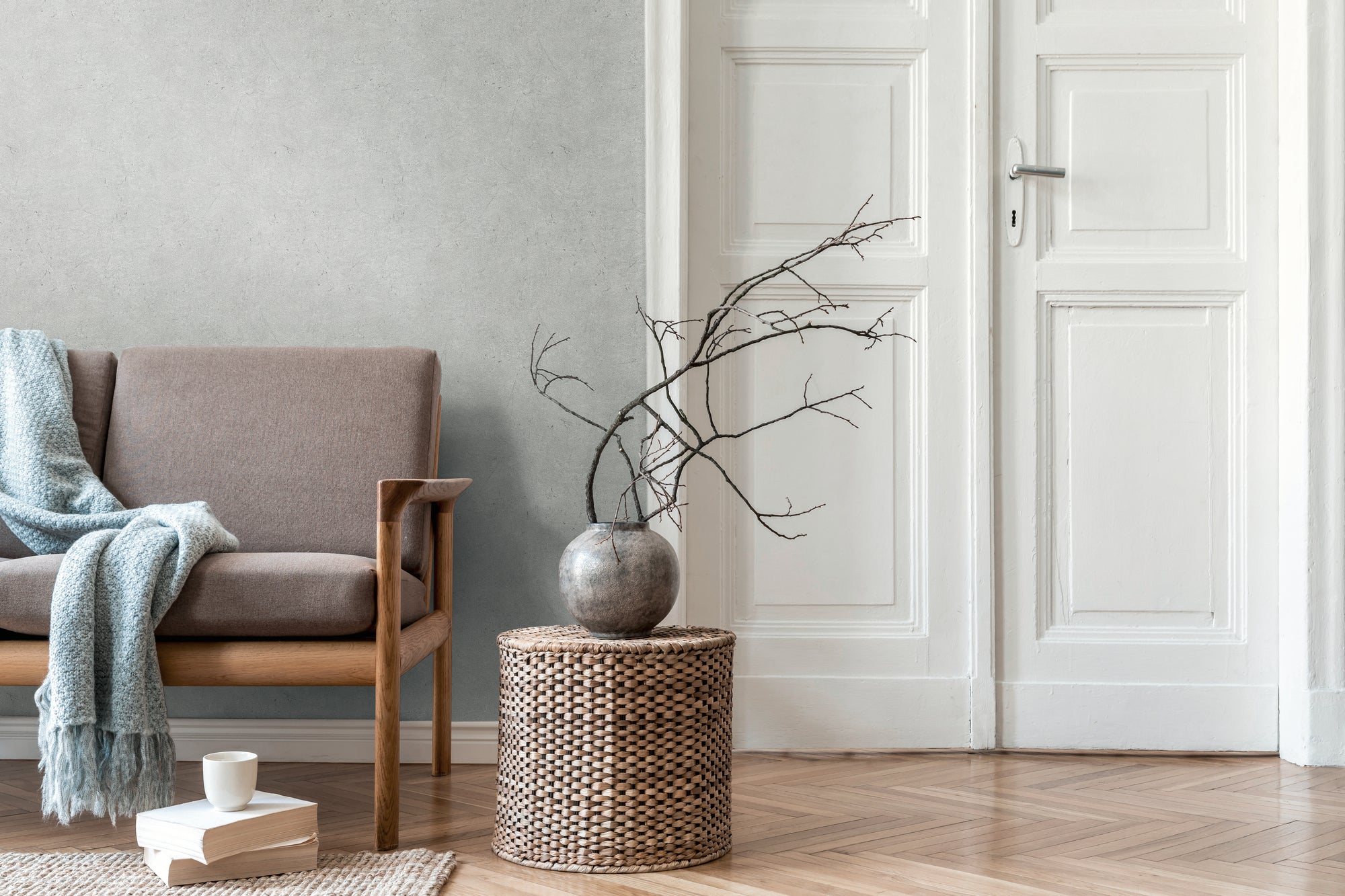 Hochwertige Vliestapete Grau Betonoptik