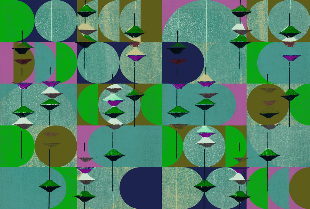 Digitally Printed Wallpaper Blue Abstract Wallpaper