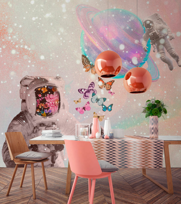 Photo wallpaper in digital print Photo wallpaper Pink Universe